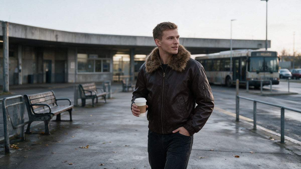 Brown Pilot Puffer Jacket Outfits: 5 Dark Denim Looks for Fall | OFFCULTURE editorial cover