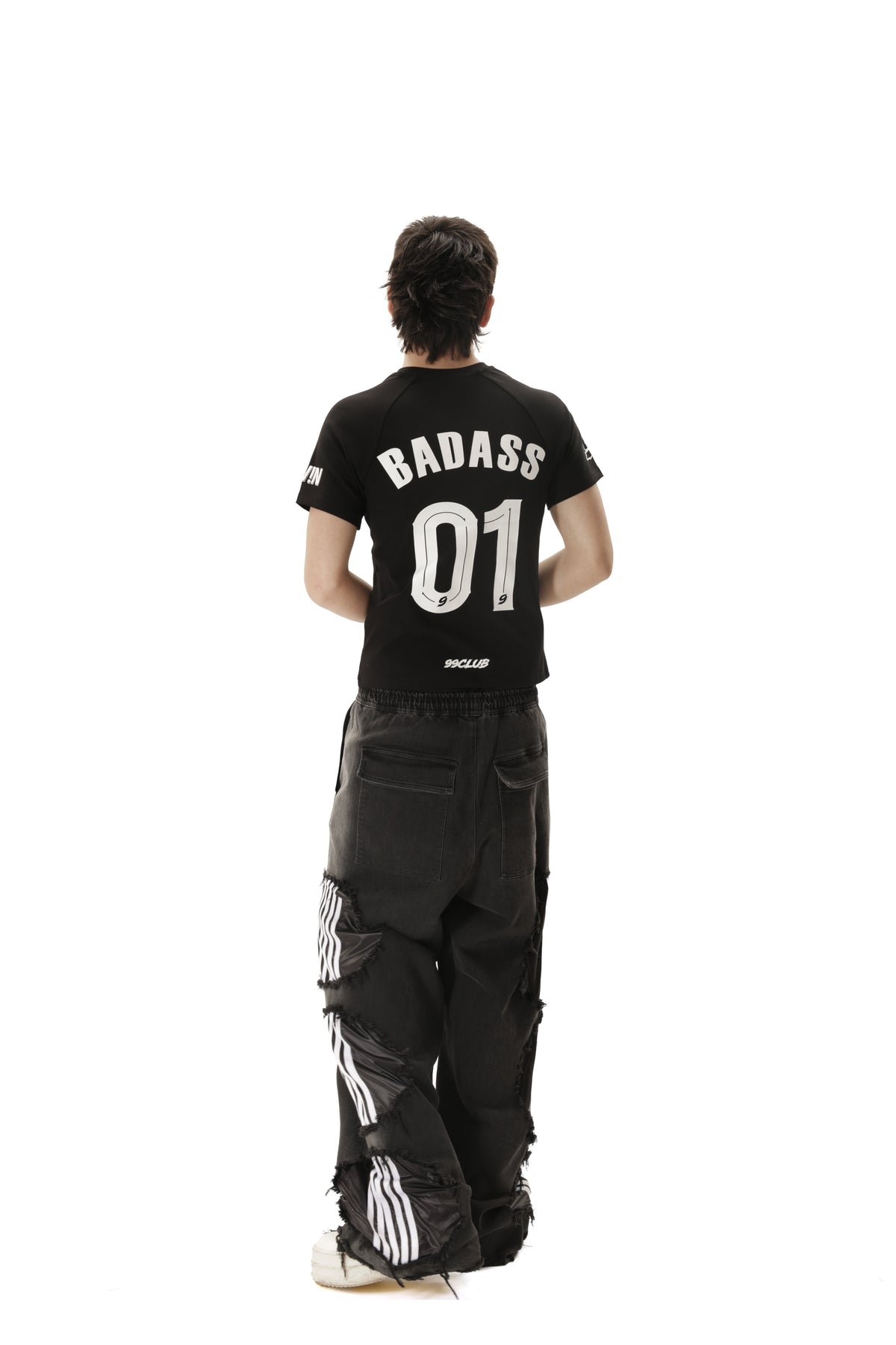 NVRMIND distressed baggy wide-leg jeans