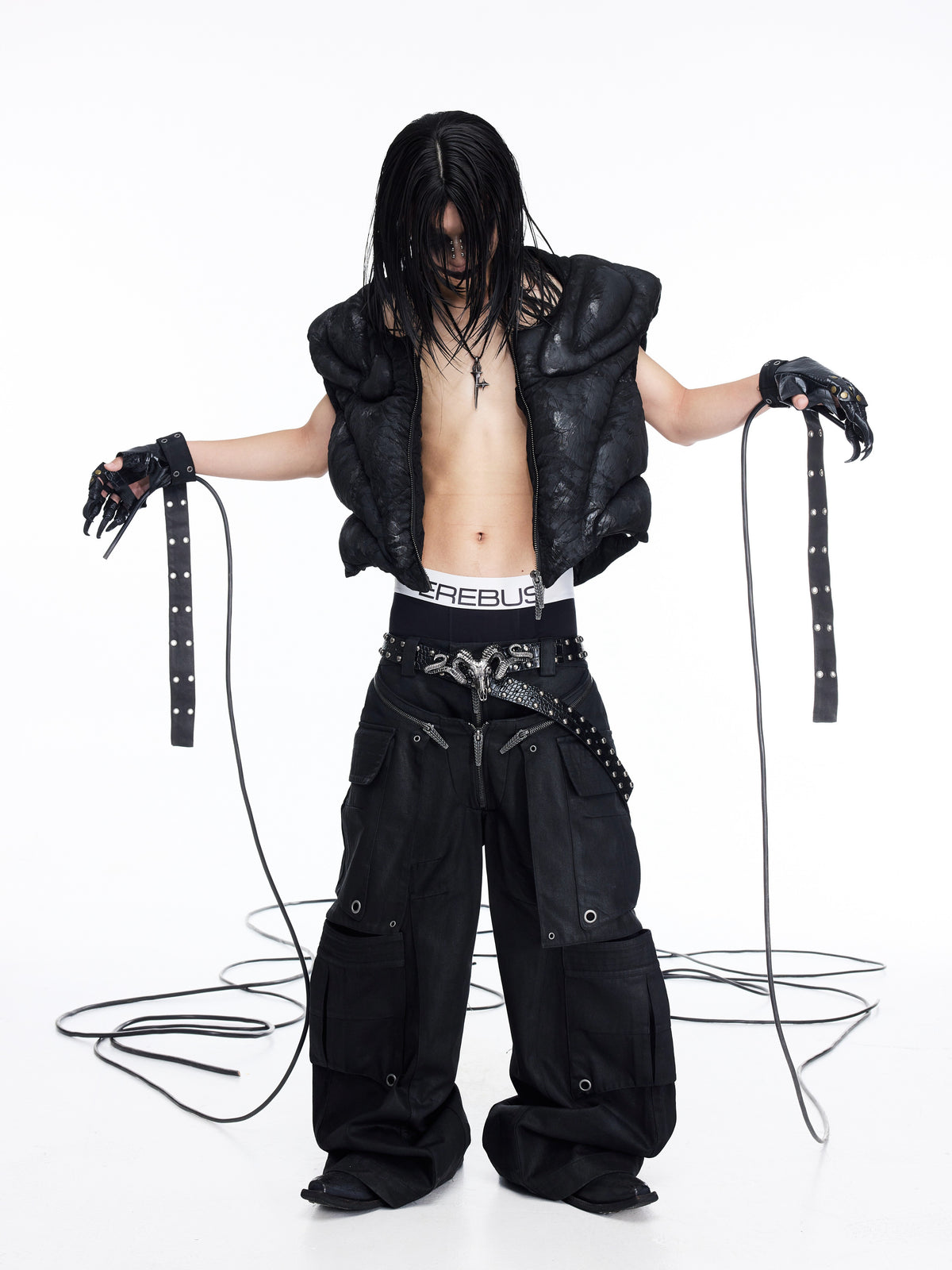 ALTER EGO WAXED CARGO JEANS