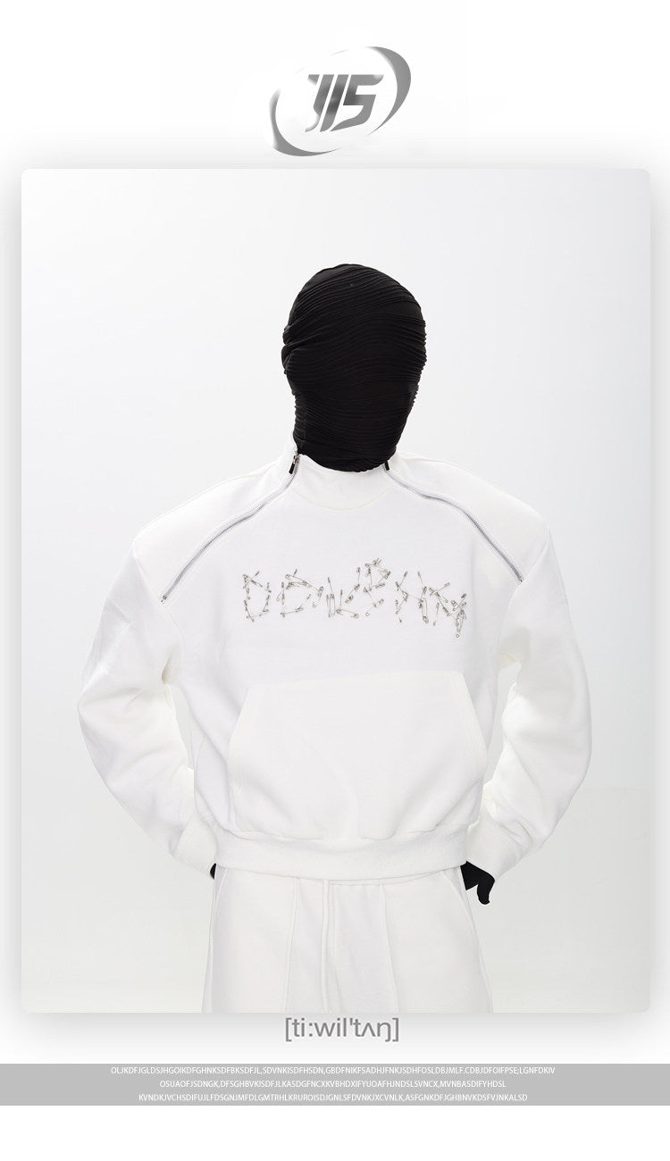 Sudadera con capucha MANSON AVANT-GARDE con cremallera y detalle de imperdible
