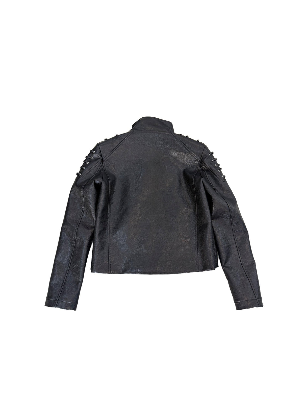 DARK MATTER riveted faux leather biker jacket