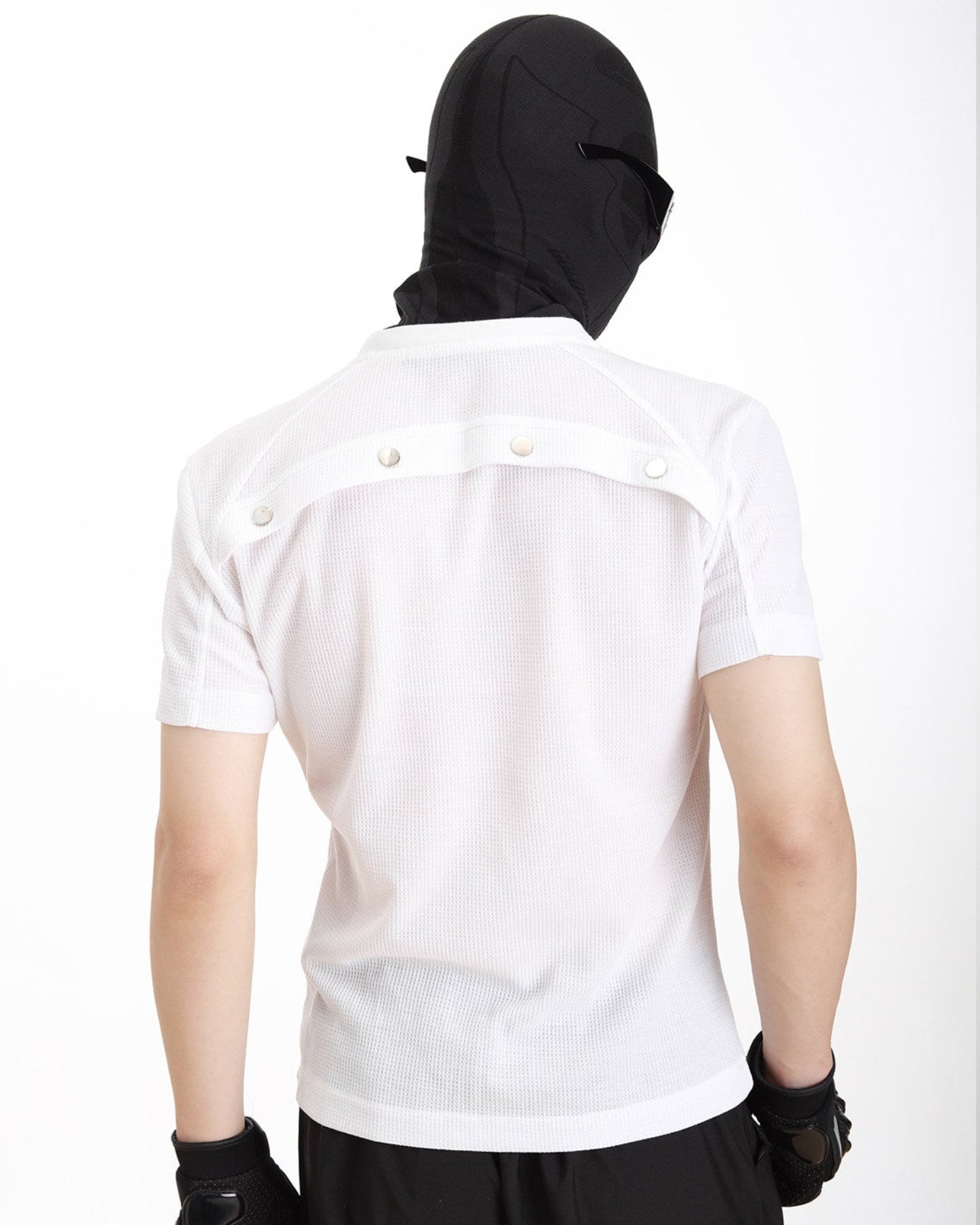 Deconstructed Button Waffle Knit Tee