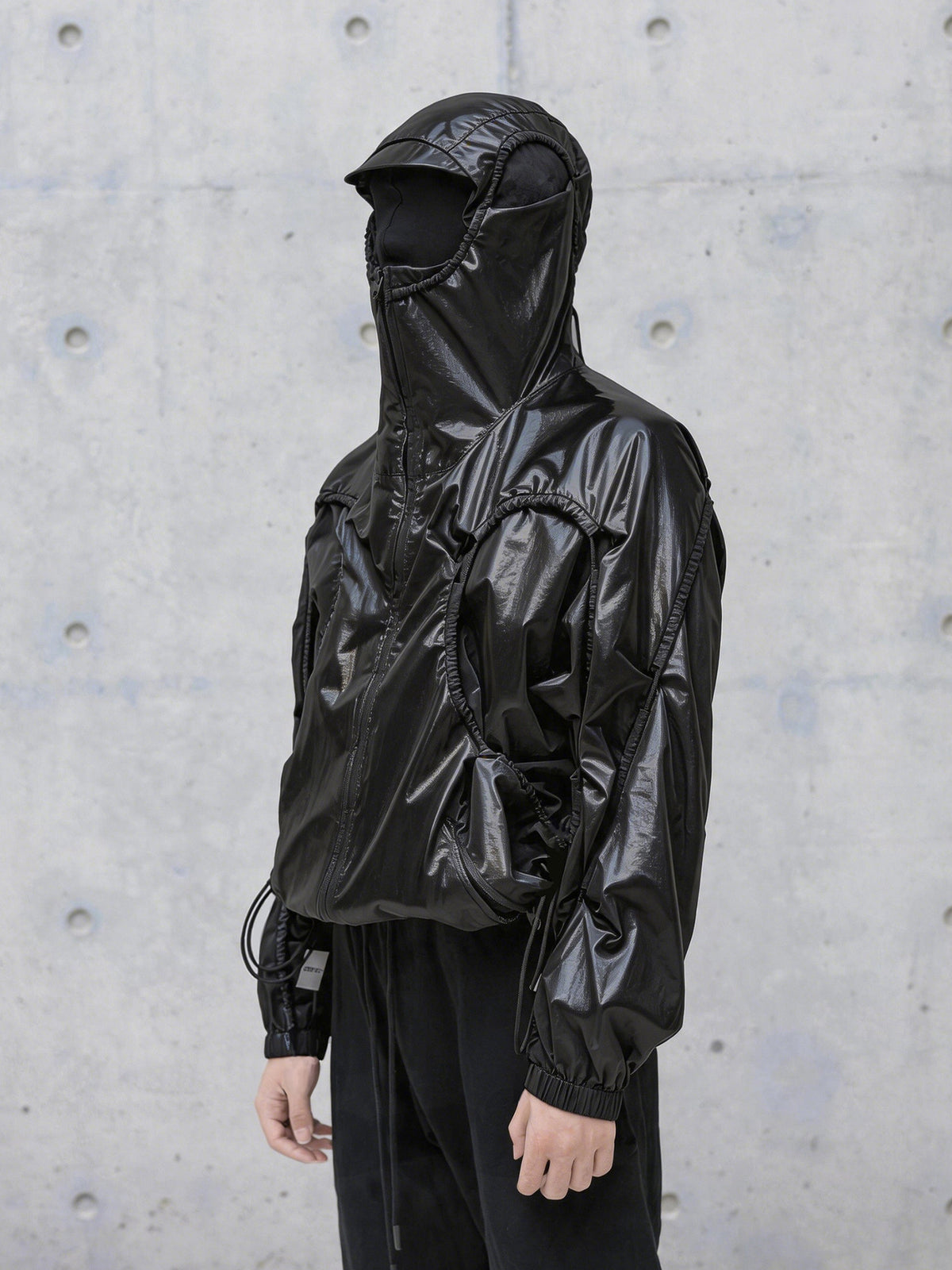 DRAWSTRING ULTRA-THIN SUN HOODED WINDBREAKER