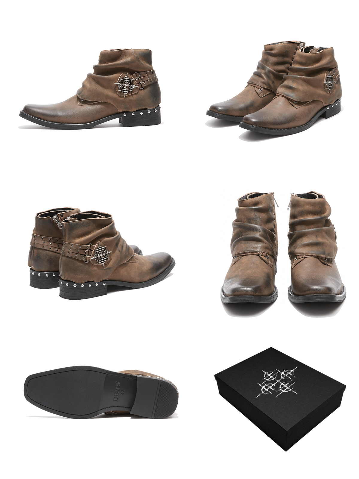 BLACKHALO studded square-toe Chelsea boots
