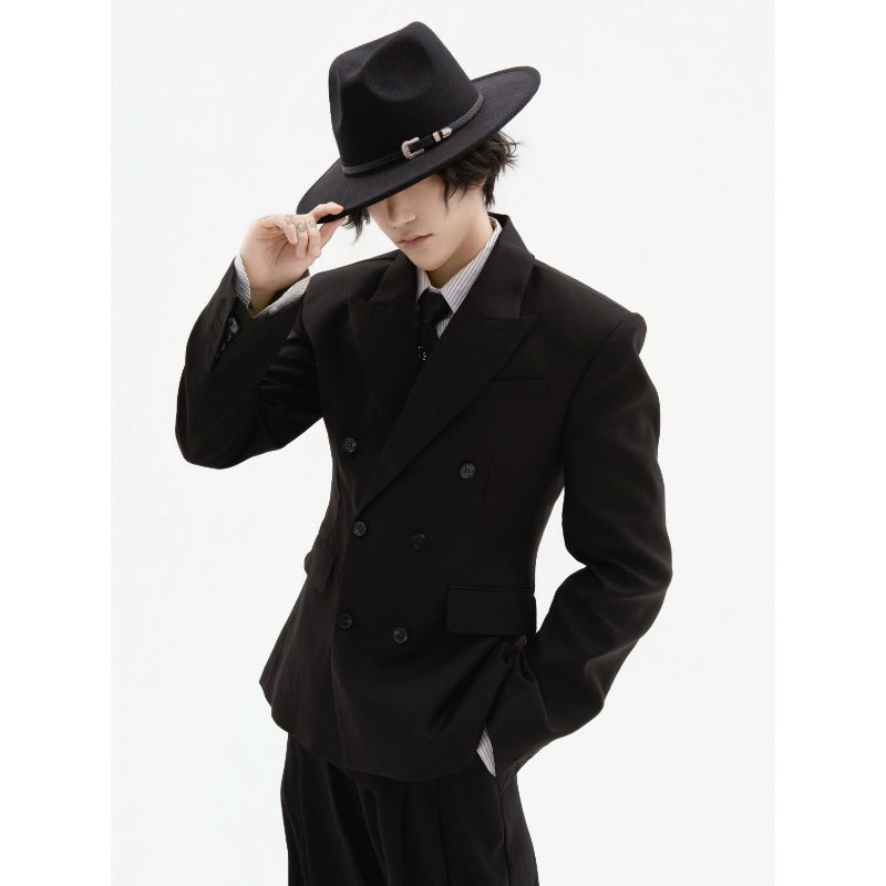 OFFLIMITS black double-breasted structured padded-shoulder blazer, additional product photograph 2 | OFFCULTURE®
