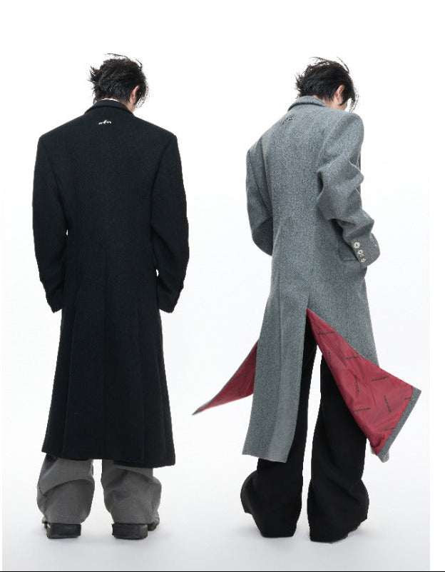AFTERHOURS long double-breasted wool-blend coat with peak lapels, additional product photograph 7 | OFFCULTURE®