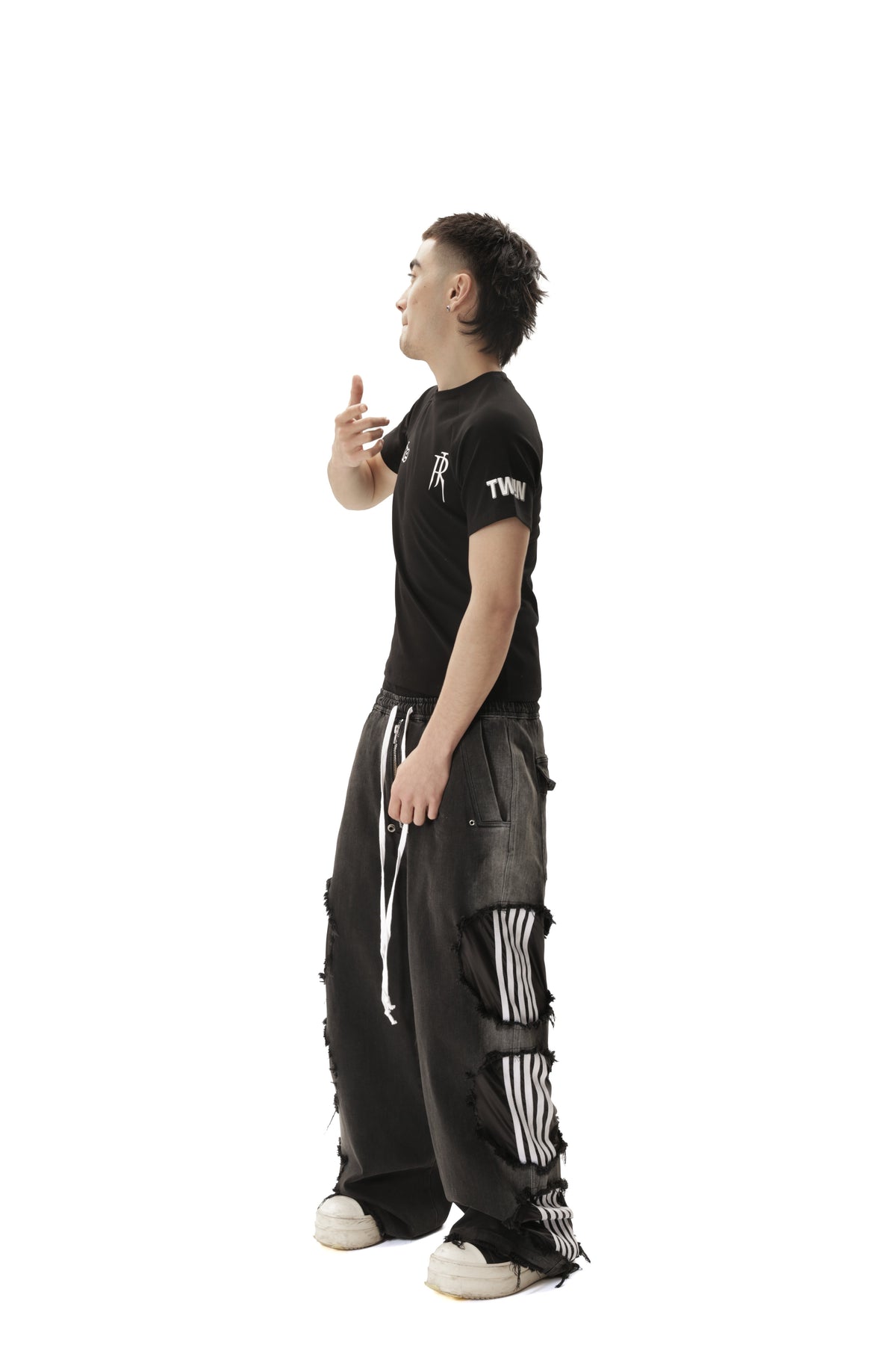 NVRMIND distressed baggy wide-leg jeans