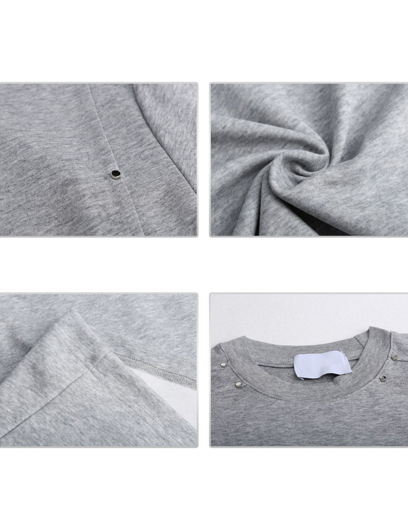Studded Deconstructed Slim Fit Crew Tee