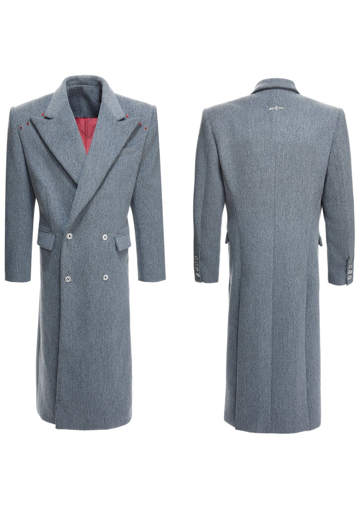 AFTERHOURS long double-breasted wool-blend coat with peak lapels, additional product photograph 11 | OFFCULTURE®