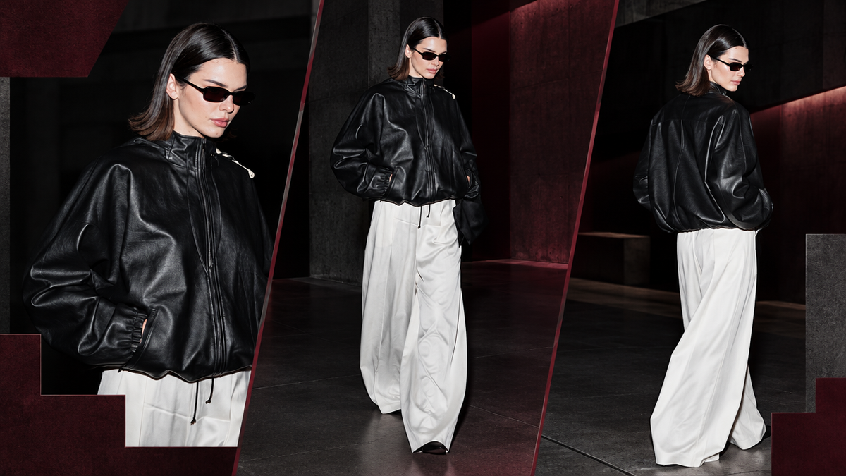 OFFCULTURE Journal kendall jenner styling editorial, text-free three-view Brutalist composition