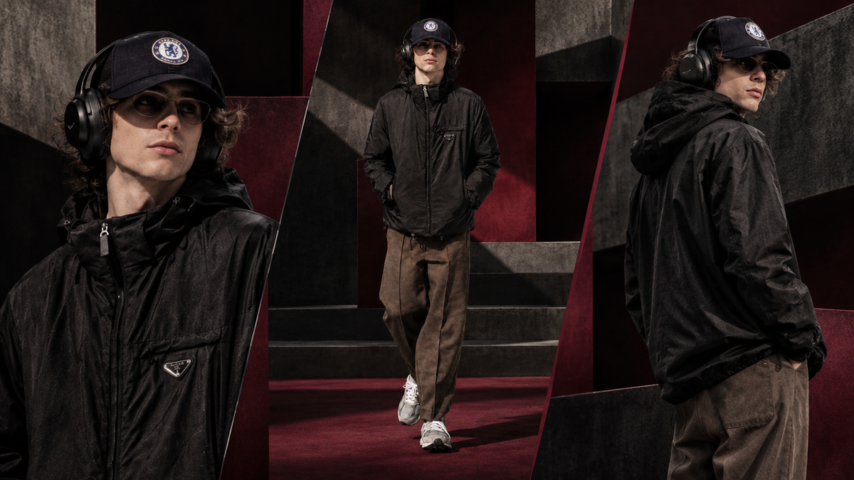 OFFCULTURE Journal timothee chalamet styling editorial, text-free three-view Brutalist composition