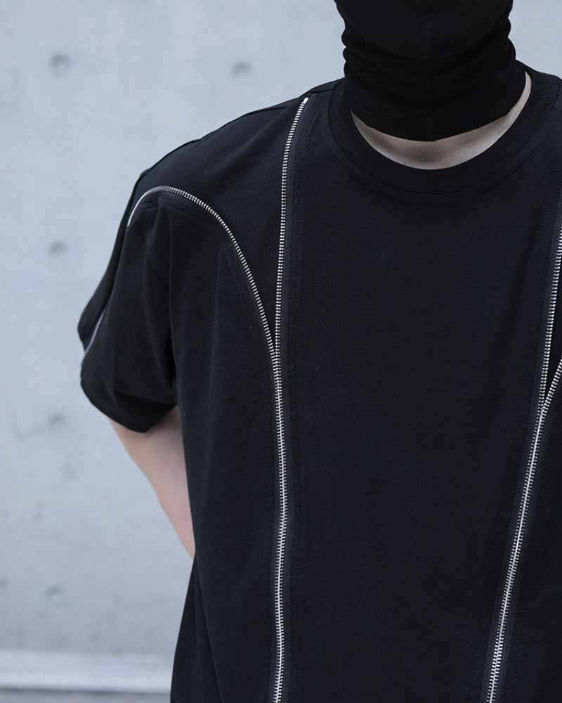 DECONSTRUCTED ZIP SPLICED TEE