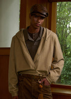 SCRIPT-X JACQUARD HOOD COAT