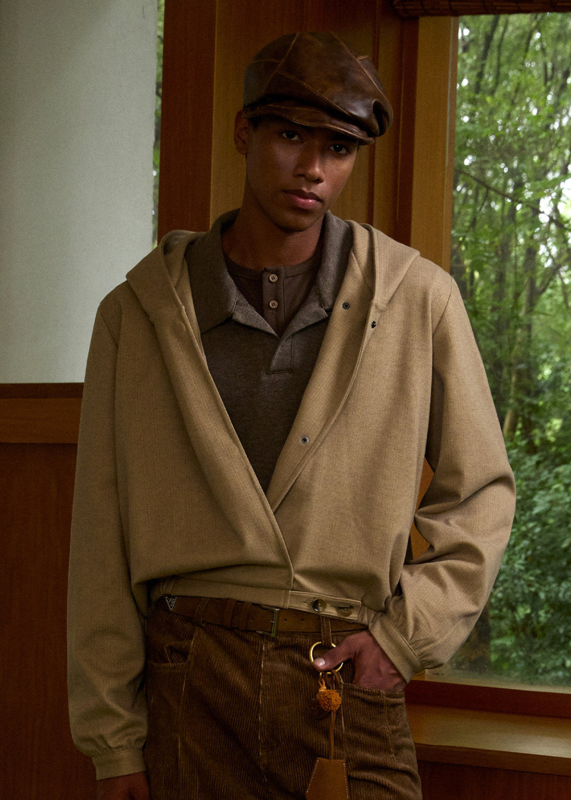 SCRIPT-X JACQUARD HOOD COAT