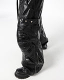BLACK BIKER LEATHER PANTS