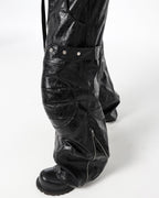 BLACK BIKER LEATHER PANTS