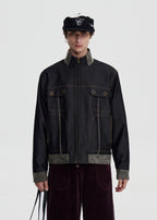 SCRIPT-X SUEDE DENIM JACKET