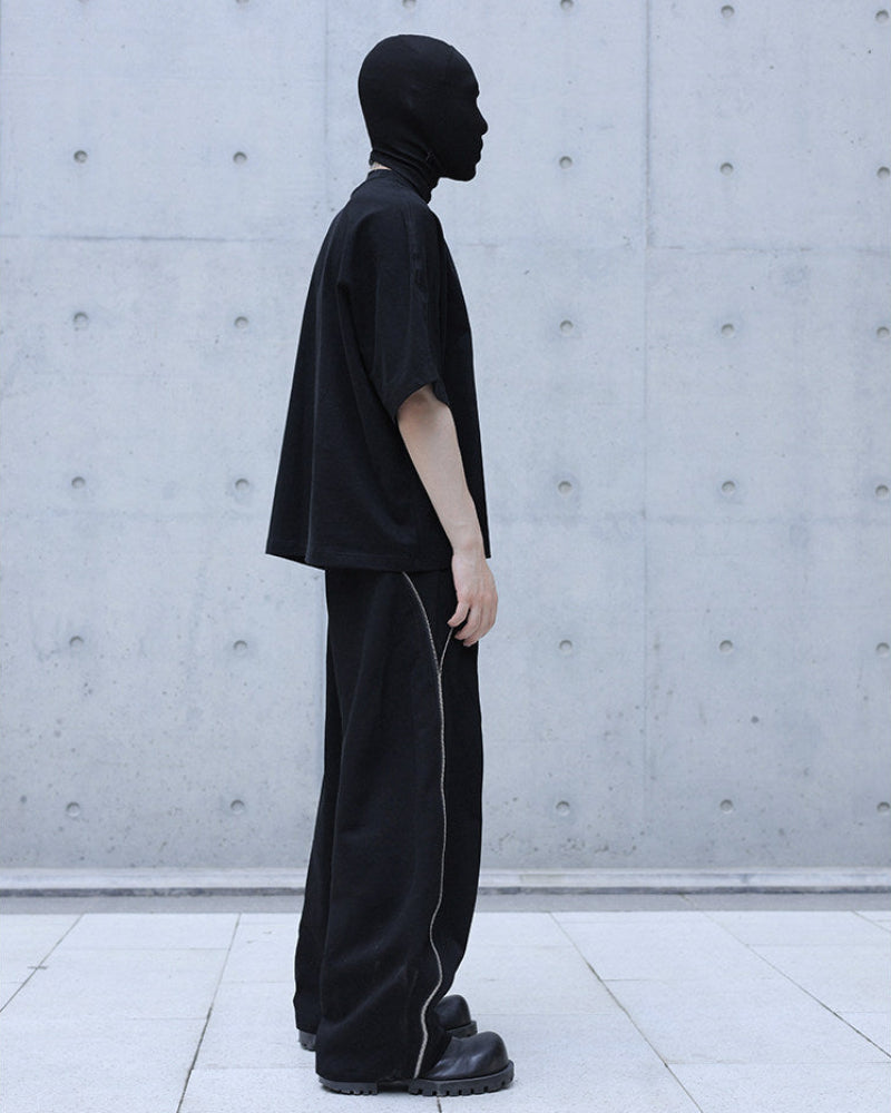 REFLECTIVE CURVED WIDE TRACK PANTS