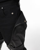 DECONSTRUCTED BIKER LAYERED PANTS