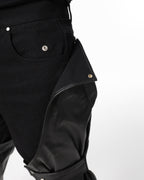 DECONSTRUCTED BIKER LAYERED PANTS