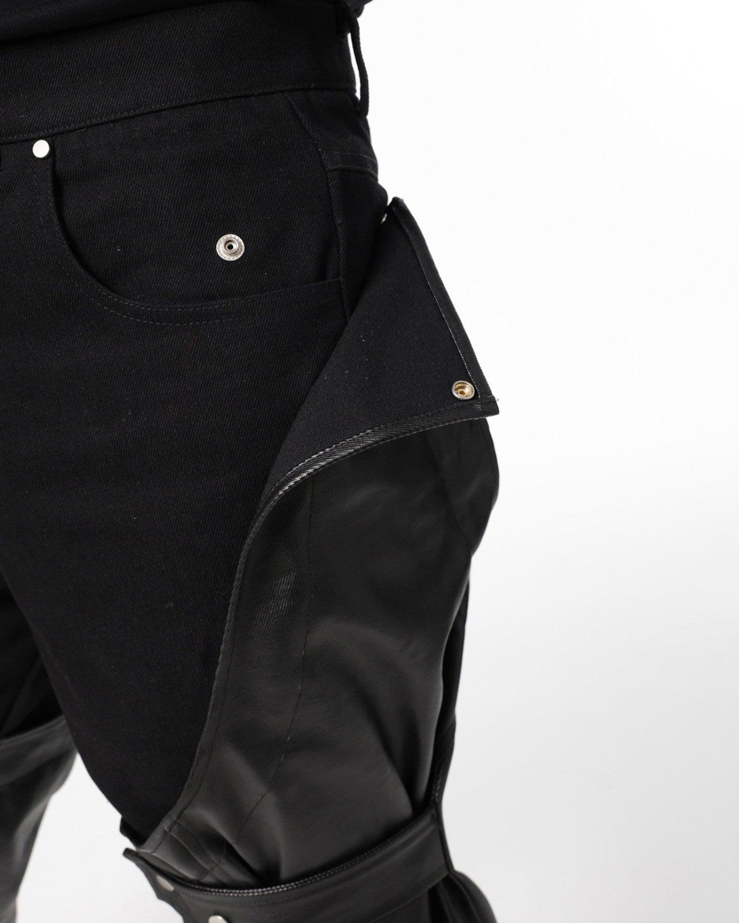 DECONSTRUCTED BIKER LAYERED PANTS