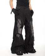 DECONSTRUCTED WIDE FLARE JEANS