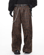 CAMO PLEATED WIDE PANTS