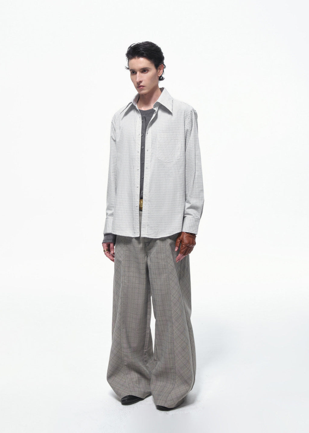 SCRIPT-X TWO-TONE PLAID SHIRT