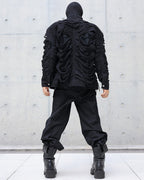 DOUBLE LAYER DISTRESSED FRINGE OPIUM JACKET