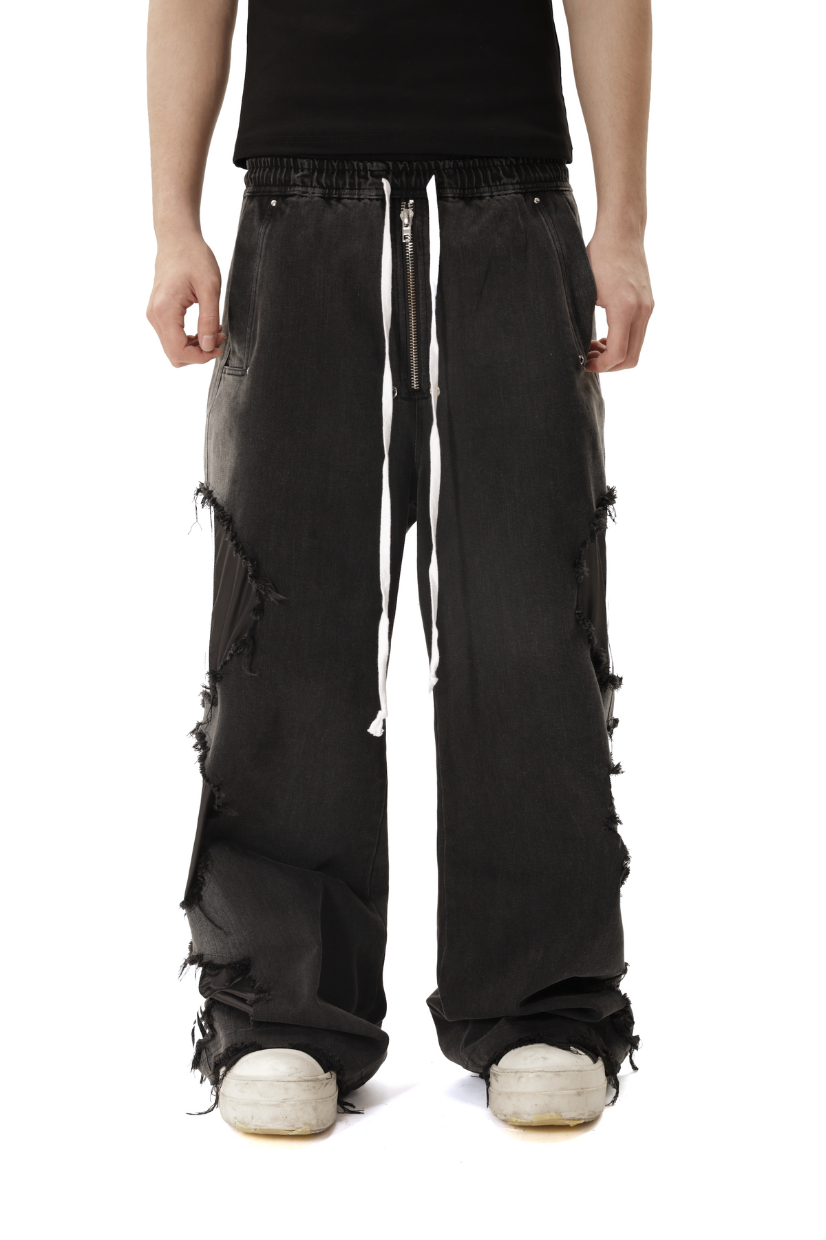 NVRMIND distressed baggy wide-leg jeans