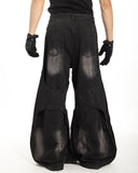 DECONSTRUCTED WIDE FLARE JEANS