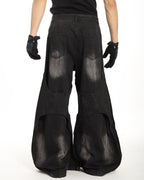 DECONSTRUCTED WIDE FLARE JEANS