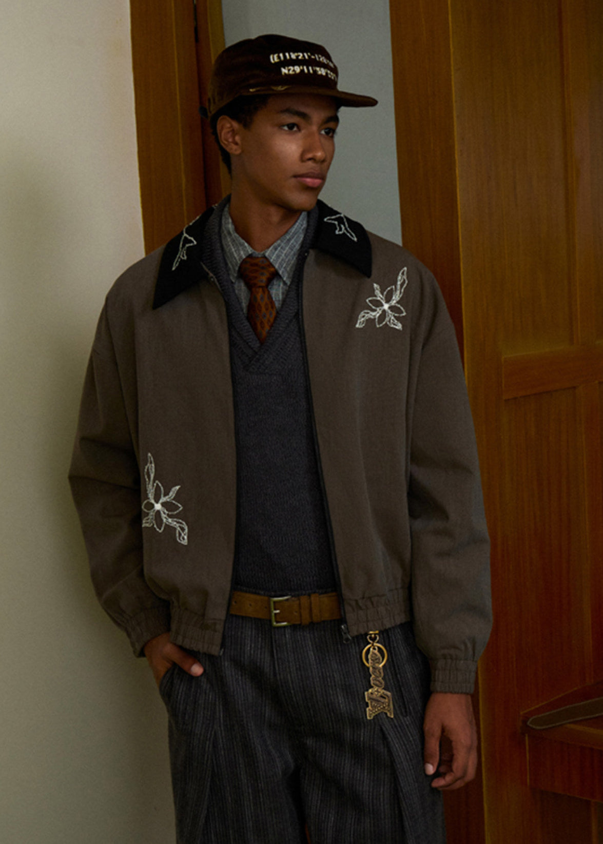 SCRIPT-X BEAD WOOL JACKET