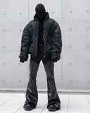 SPLIT LEATHER FLARE PANTS