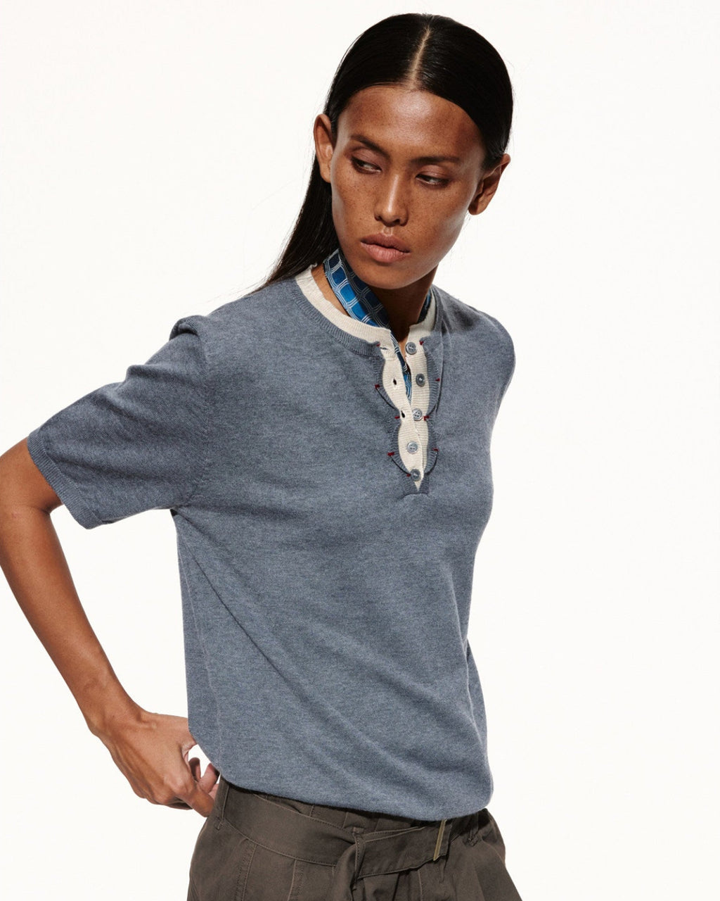 SCRIPT-X HENLEY POLO TEE