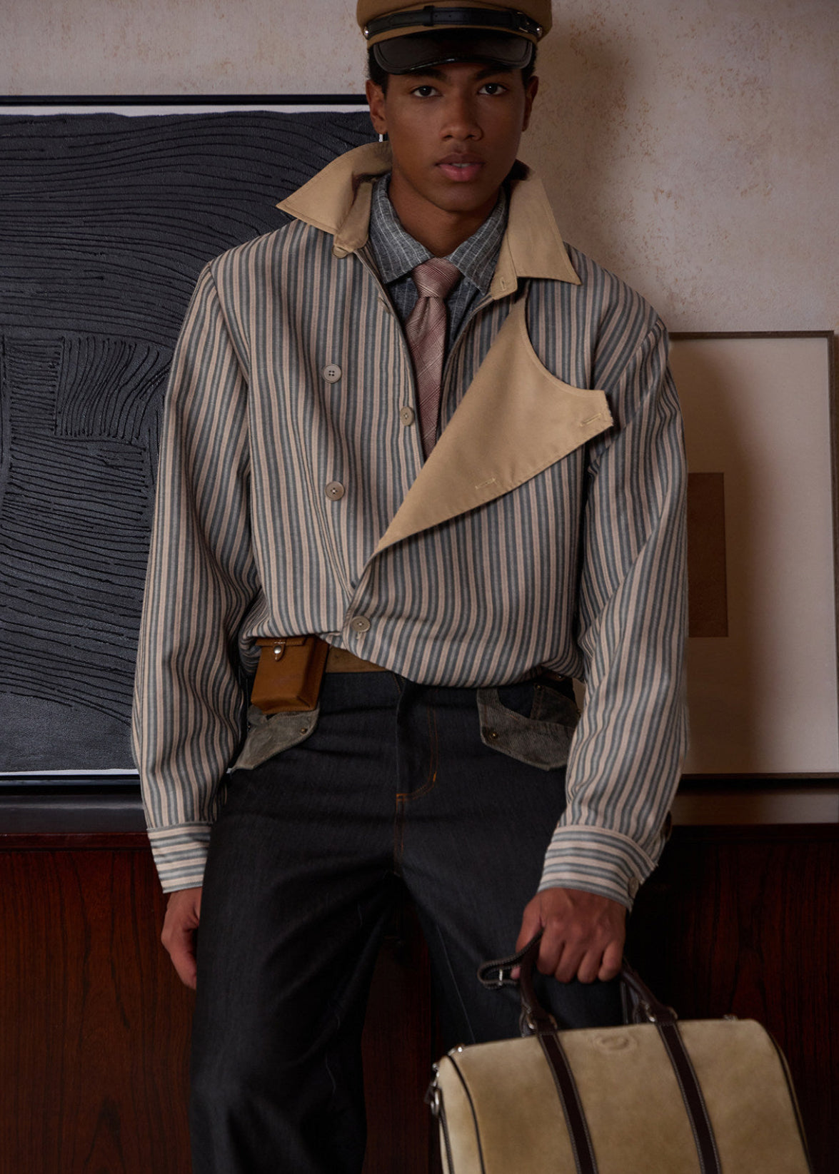 SCRIPT-X STRIPE RETRO JACKET