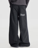 WOOL SPLICED WIDE TROUSERS