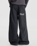 WOOL SPLICED WIDE TROUSERS