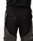 DECONSTRUCTED BIKER LAYERED PANTS