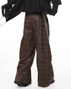 CAMO PLEATED WIDE PANTS