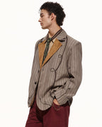 SCRIPT-X STRIPED LINEN BLAZER