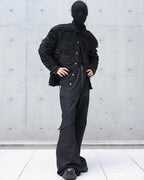 DOUBLE LAYER DISTRESSED FRINGE OPIUM JACKET
