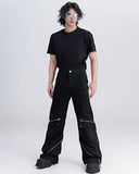 ZIP DARK FLARE PANTS