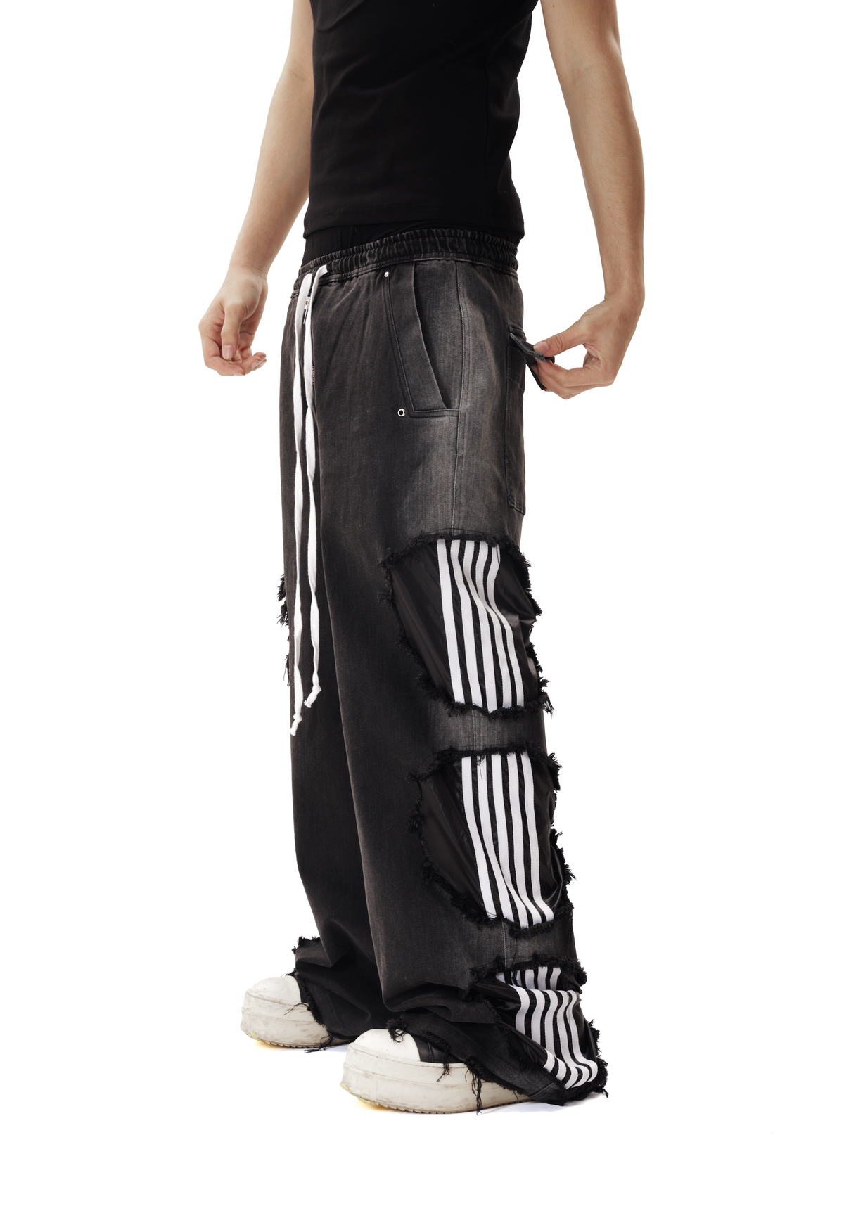 NVRMIND distressed baggy wide-leg jeans