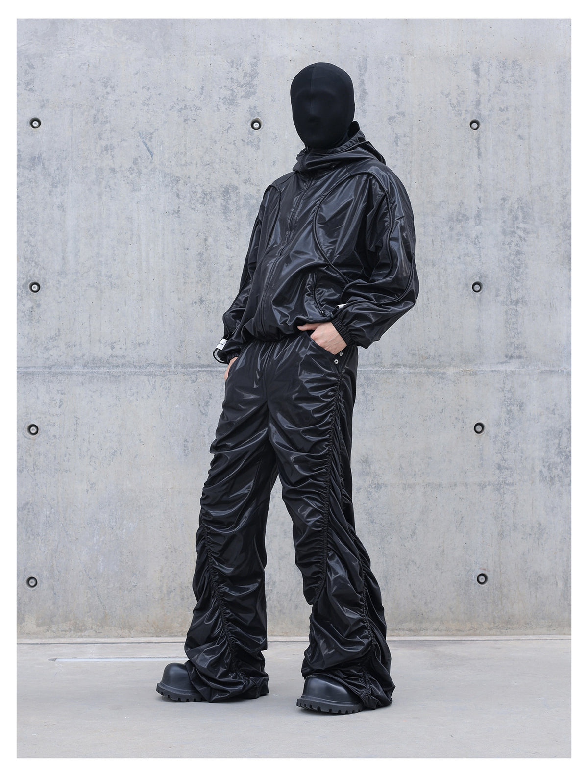 DRAWSTRING ULTRA-THIN SUN HOODED WINDBREAKER