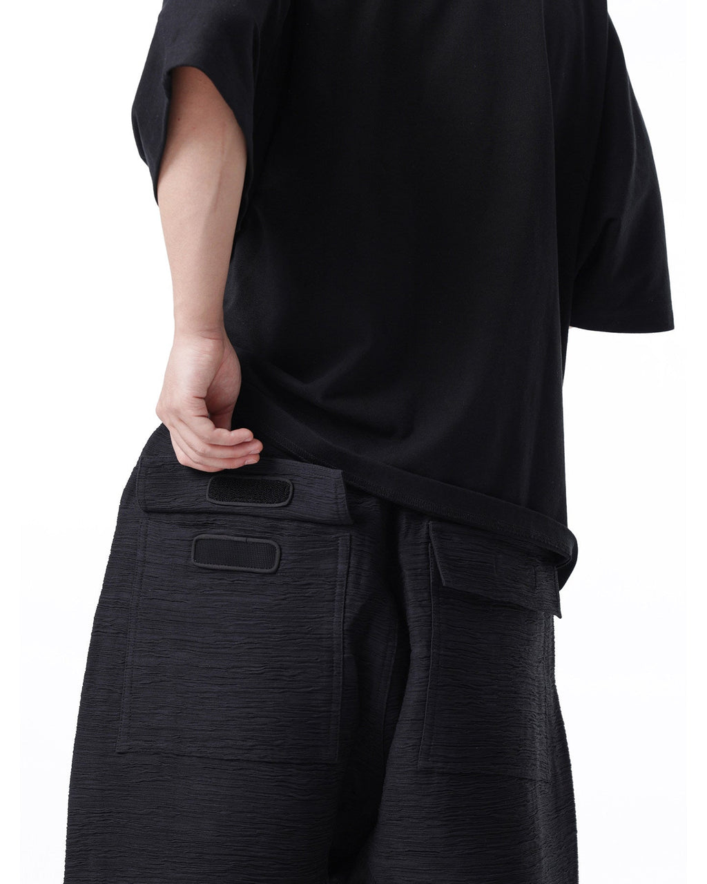 ZIPPER DETAIL HAREM SHORTS