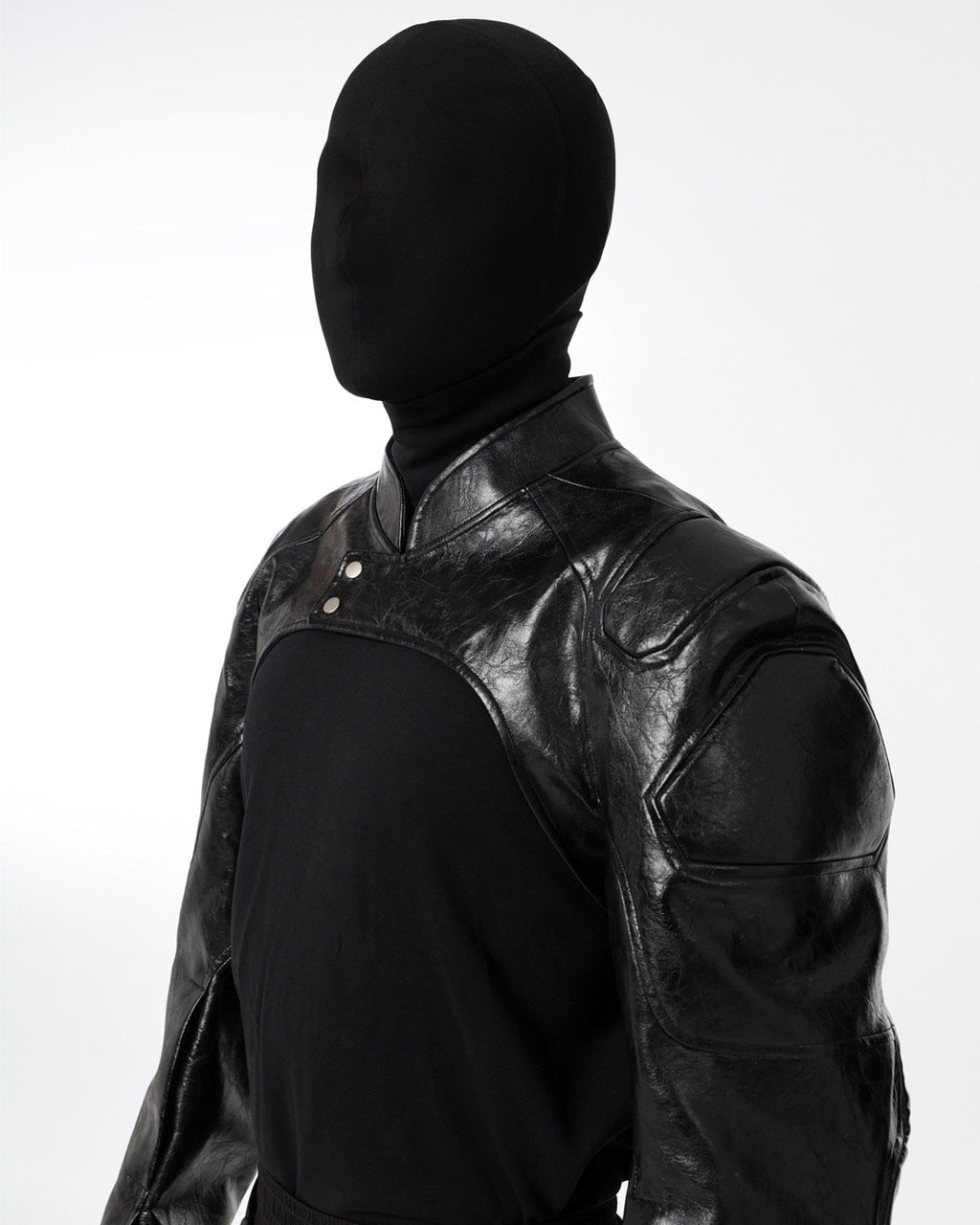DARK HIPHOP STAND COLLAR PU JACKET