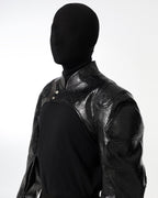 DARK HIPHOP STAND COLLAR PU JACKET