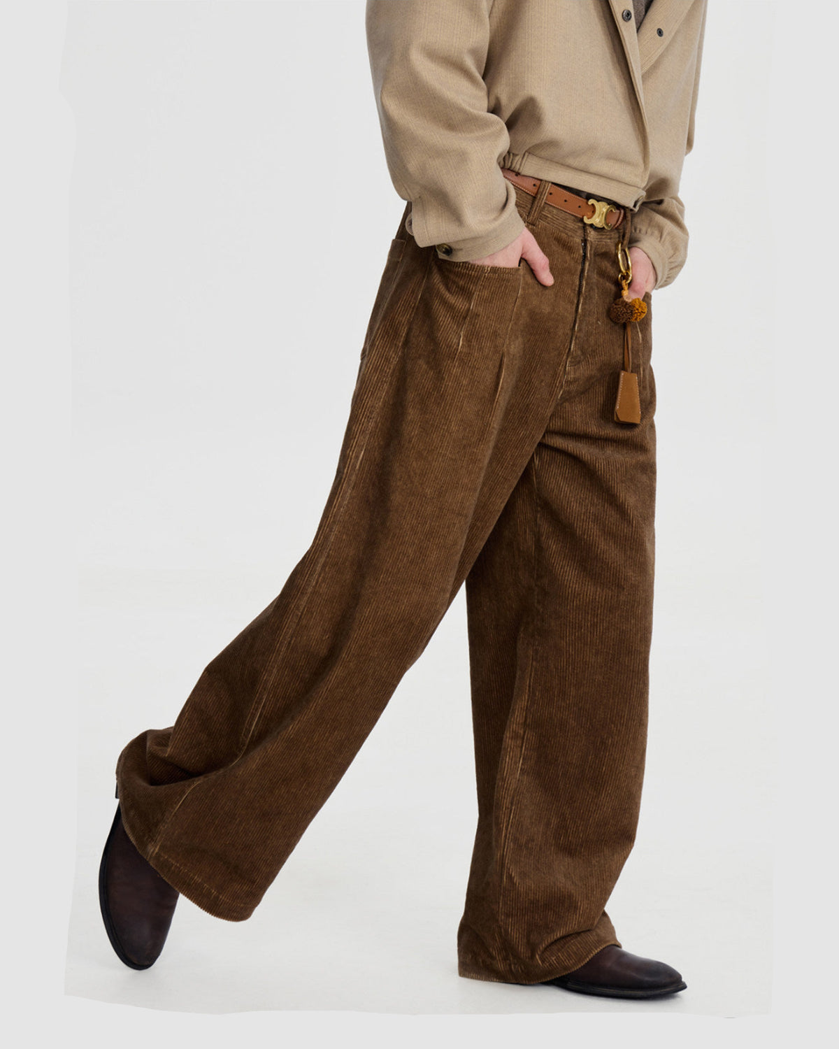 CORDUROY DYED CASUAL PANTS