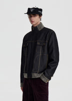 SCRIPT-X SUEDE DENIM JACKET